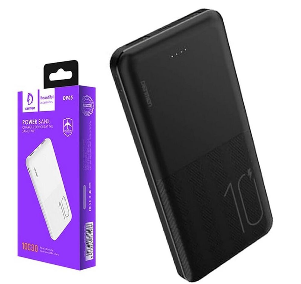 Портативный аккумулятор DENMEN DP05 10000 mAh (черный)