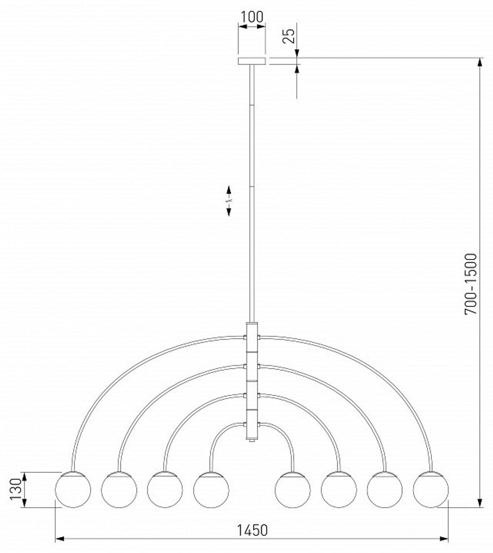 Люстра на штанге Eurosvet Cenacolo 30179/8 черный