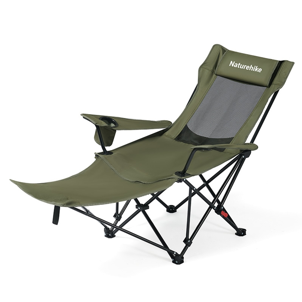 Кресло туристическое Naturehike Nightfall T05, 147х78,5х82 / 89 см, складное, до 150 кг. зеленое