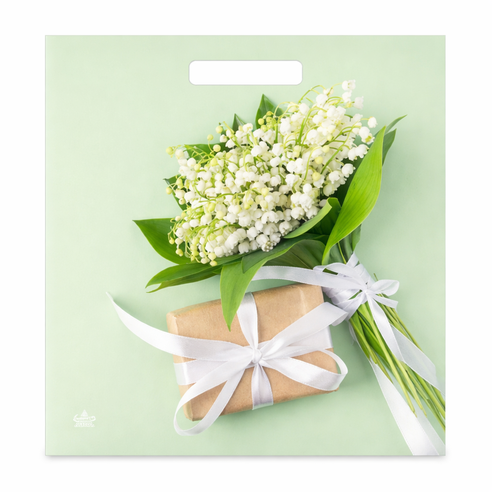 Пакет с вырубной ручкой Весенние ландыши (31х40)