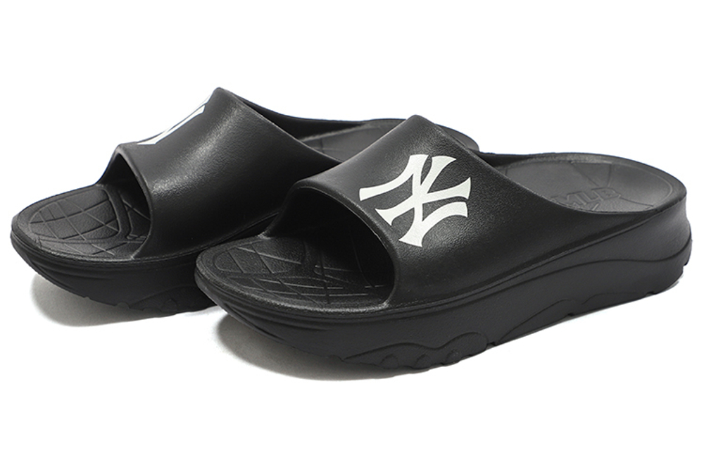 MLB Slipper New York Yankees rubber-soled non-slip one-word slippers for men and women in the same style black