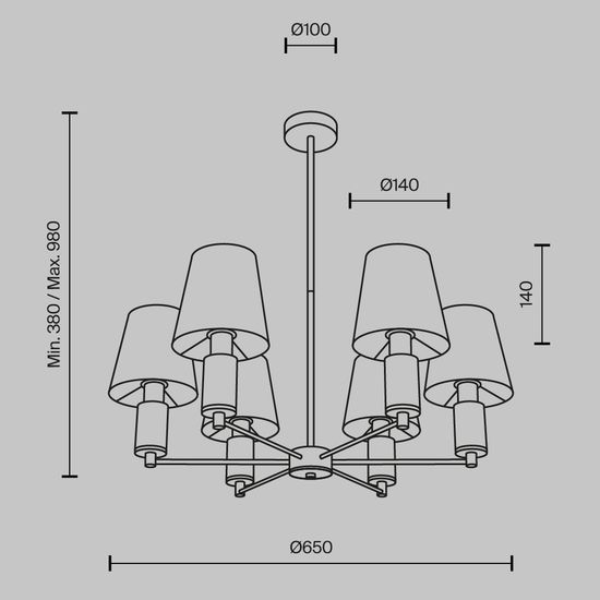 Подвесной светильник Maytoni MOD483PL-06BS