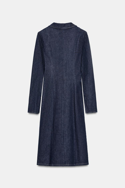 ZARA ДЖИНСОВОЕ ПЛАТЬЕ TRF НА МОЛНИИ, ТЕМНЫЙ ИНДИГО