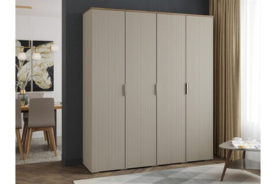 Распашной четырехсекционный шкаф Салерно 4 (МДФ) SF-022 Сантьяго Кашемир 5981 BS 180*50*212 см, Бежевый   Фиеста