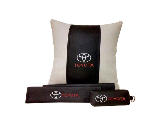 Подарочный набор автомобилисту "Безопасность +" (подушка + накладка на ремень безопасности + ключница)