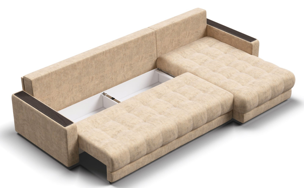 Угловой диван Босс Макс Велюр Роял шампань