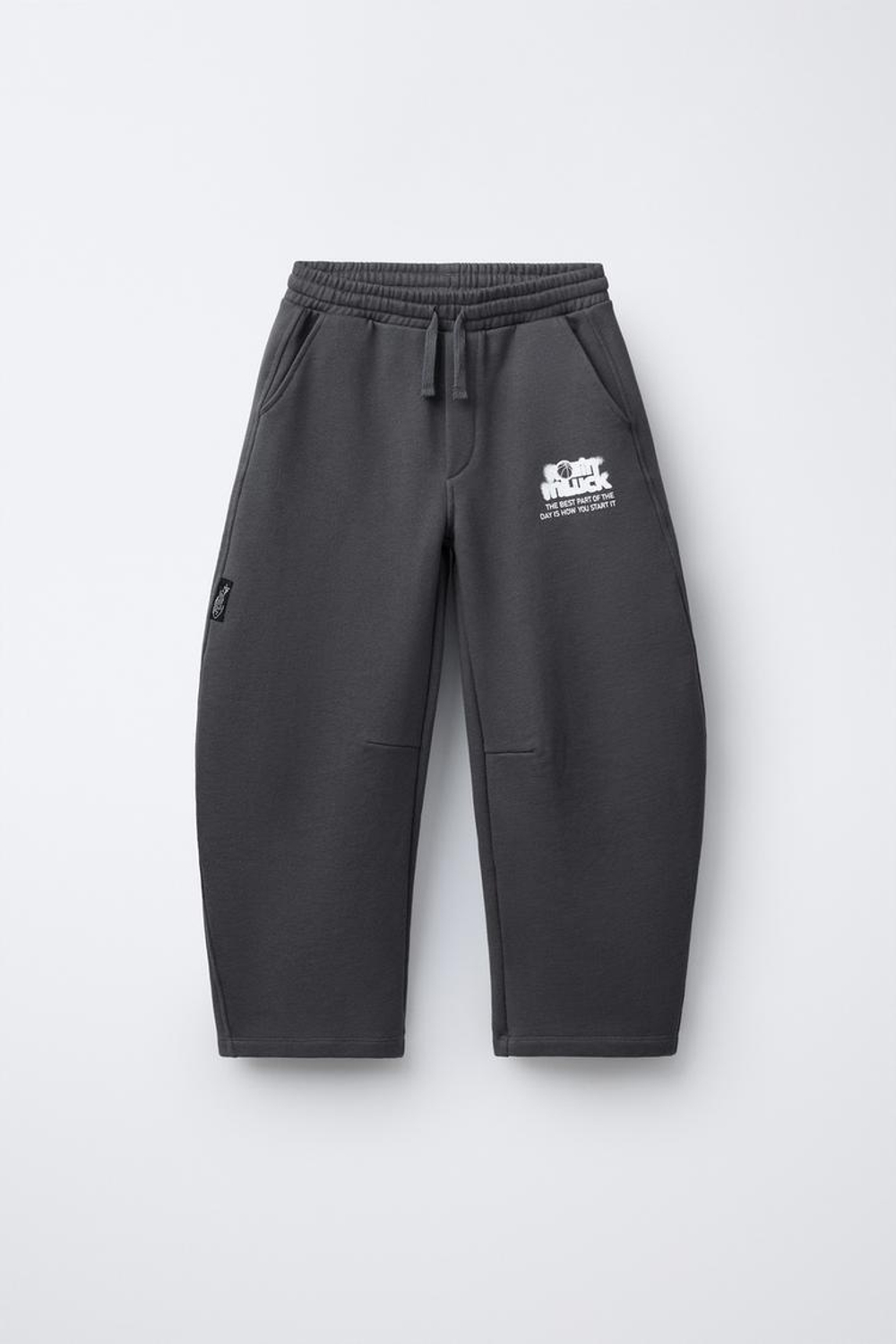 ZARA БРЮКИ BALLOON ИЗ ФУТЕРА, АНТРАЦИТОВО-СЕРЫЙ