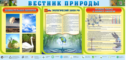 Стенд "Вестник природы" с 6 карманами