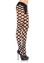 Колготки с круглыми прорезями (Размер: S-M-L) (Цвет: черный)