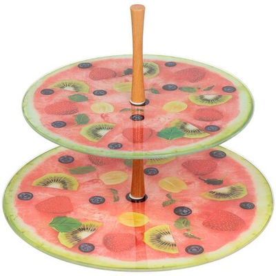 Ваза для фруктов, 2 яр, стекло, Фрукты