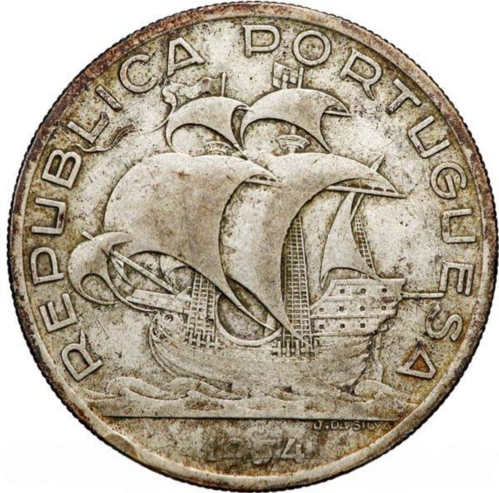 Portugal, 10 Escudos, 1954 – A Classic Silver Coin of the Portuguese Republic, XF