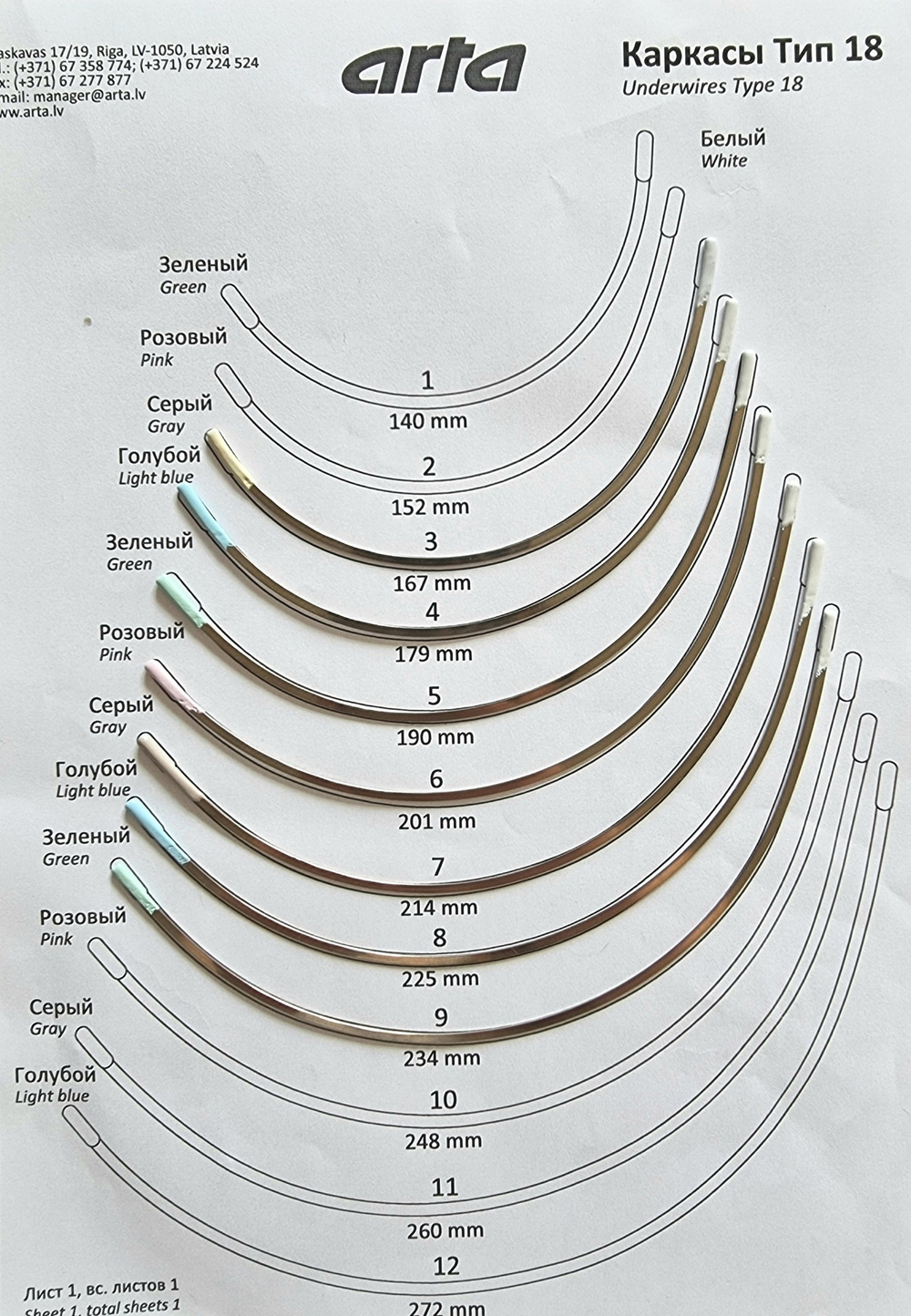 Каркасы для бюстгальтера тип 18 (Китай)