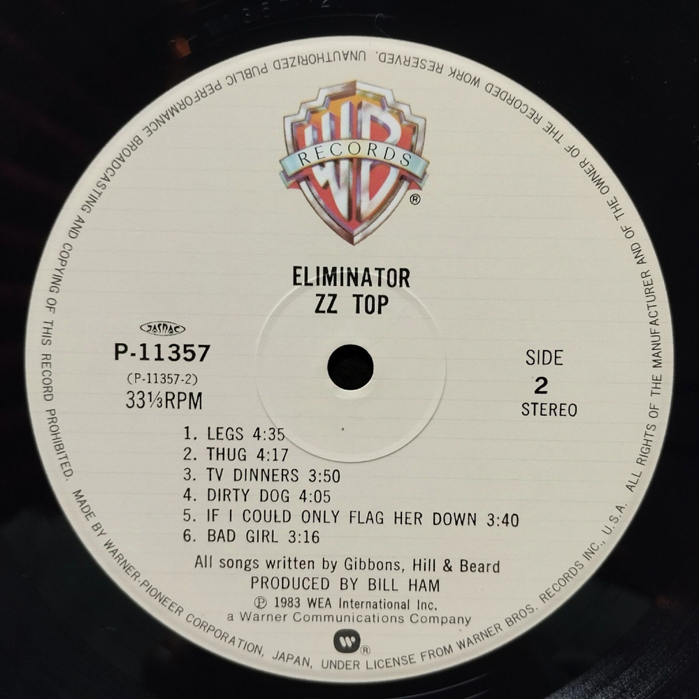 Винтажная виниловая пластинка LP ZZ Top Eliminator (Japan 1983) (Obi) Sharp Dressed Man