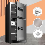 Сейф DELI "AE136" биометрический + электронный замок + ключ, 550x520х1200 мм, 80,5 кг, черный