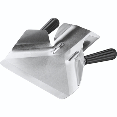 Совок д/картофеля фри с 2мя ручками;сталь нерж.,пластик;,L=23,B=20см;металлич.,черный (Цвет: серебристый)