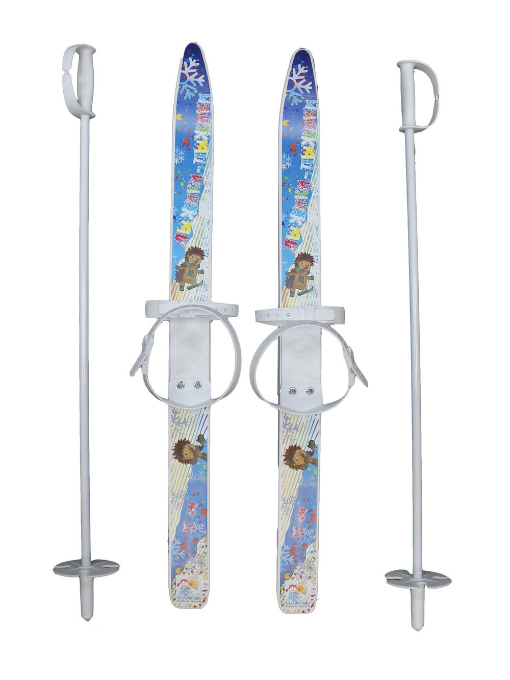 Лыжи детские  «Лыжики-Пыжики» 75/75 см с палками