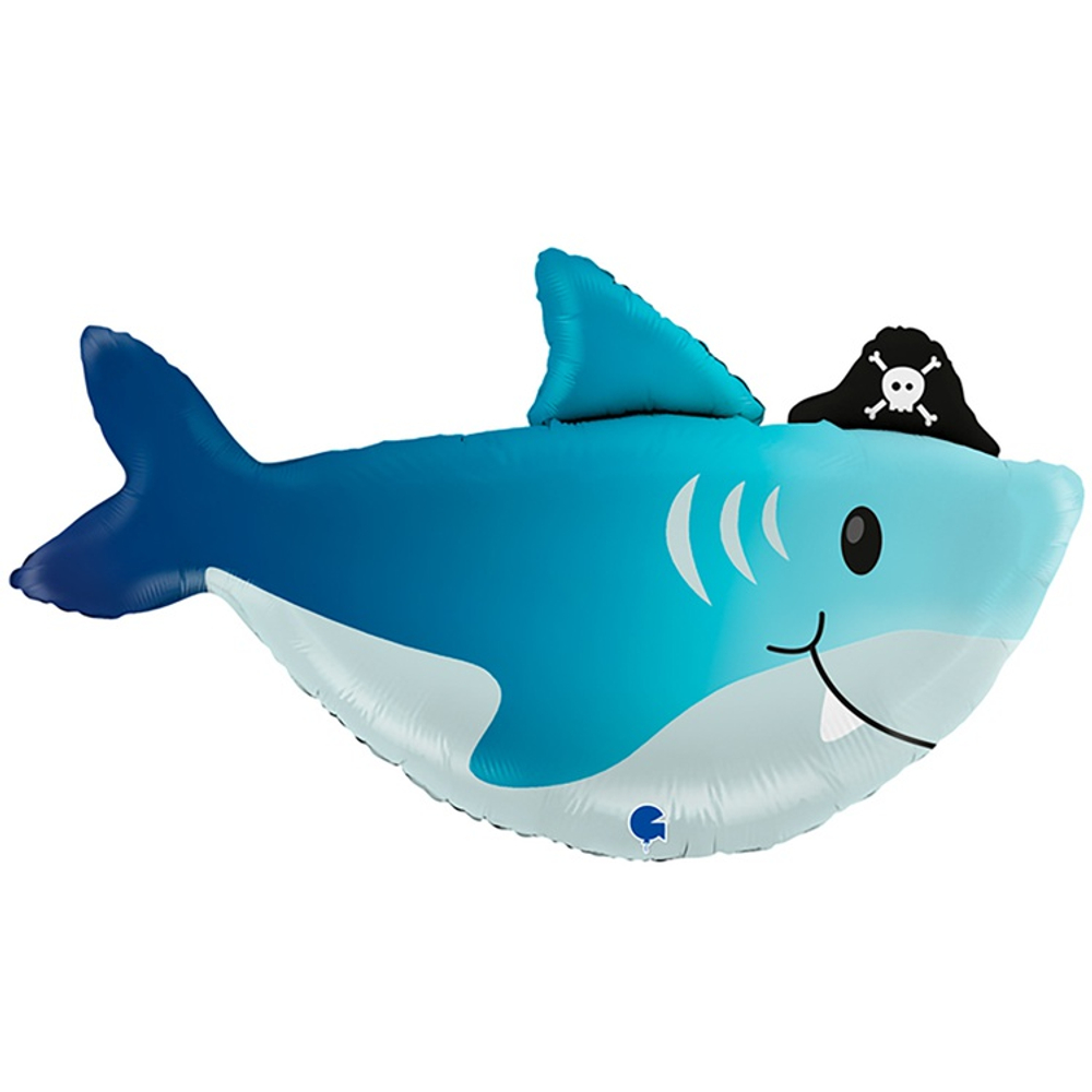 Шар Фольгированный Акула Пират (Голубой)