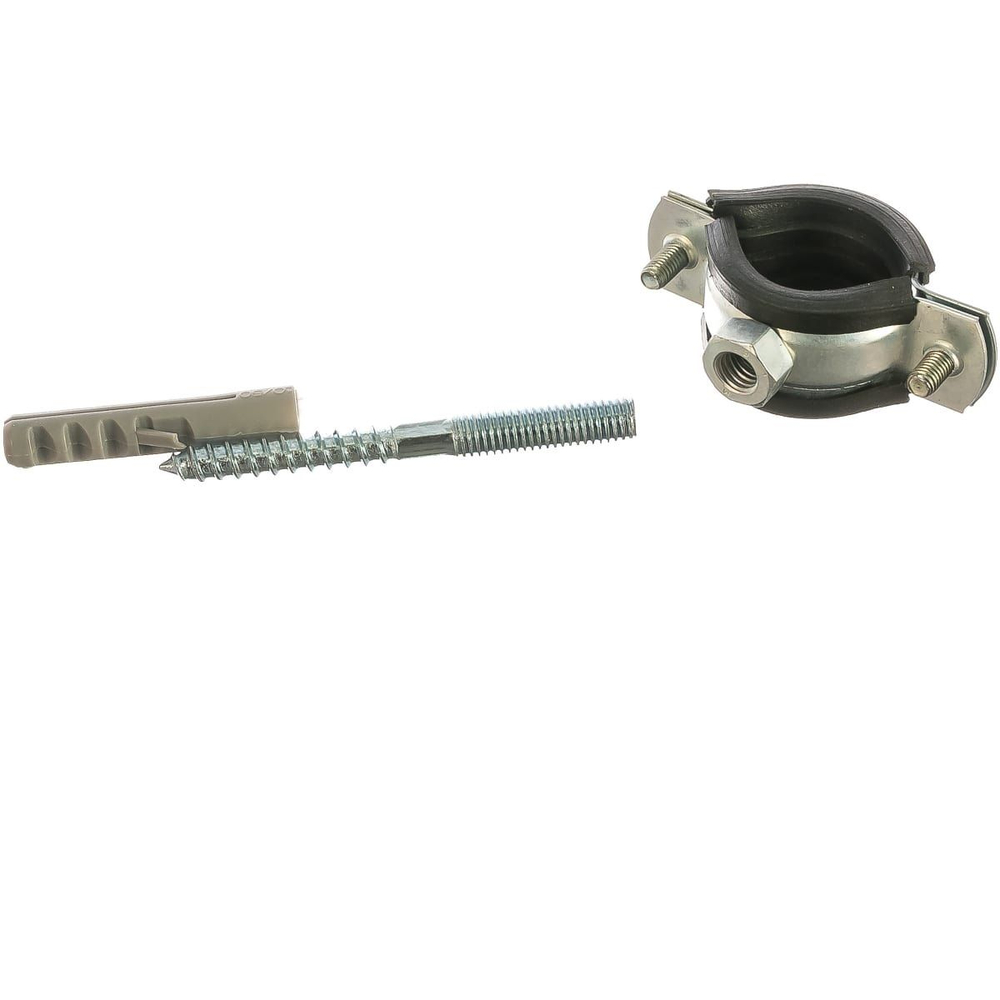 Хомут трубный металлический с гайкой и шпилькой-шурупом M8 (38-43мм) 11/4" Humalt