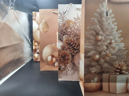 Пакет подарочный новогодний 30*12*40 МС-7705 МИКС4 бумага КНР