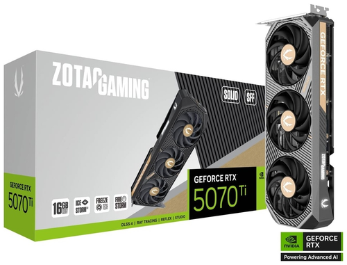 Видеокарта ZOTAC GAMING GeForce RTX 5070 Ti SOLID SFF ZT-B50710D3-10P 16 Гб