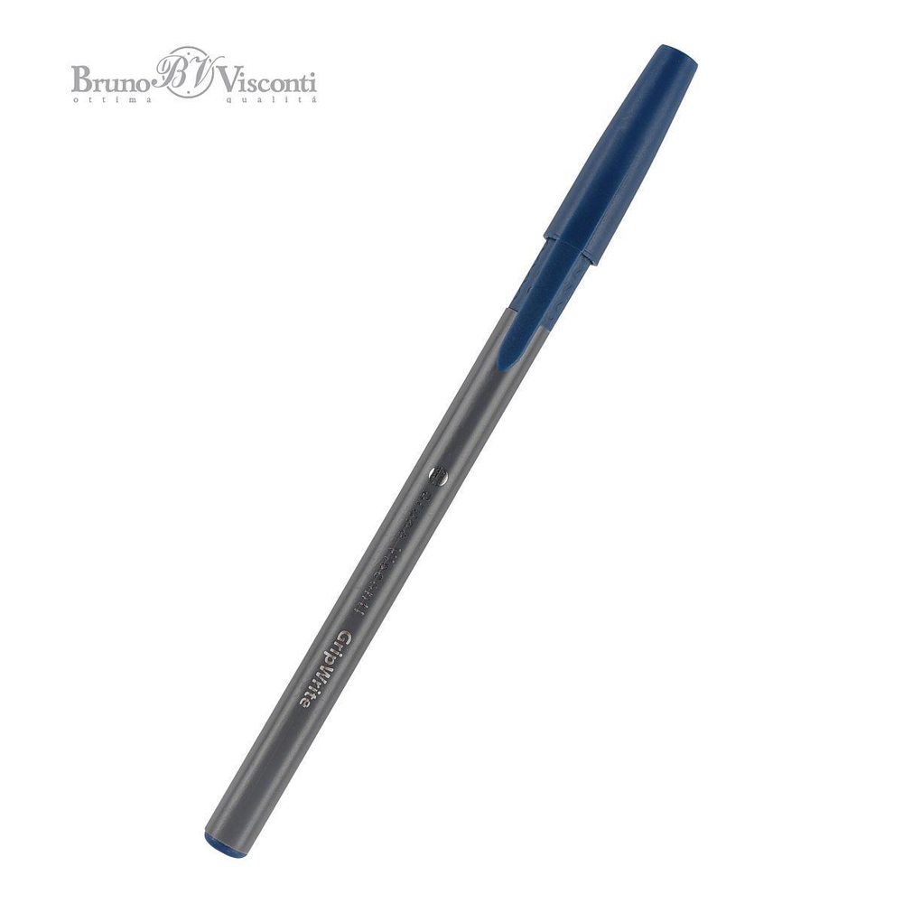 Ручка "GripWrite Grey" шариковая 0.7 мм, синяя (BrunoVisconti)
