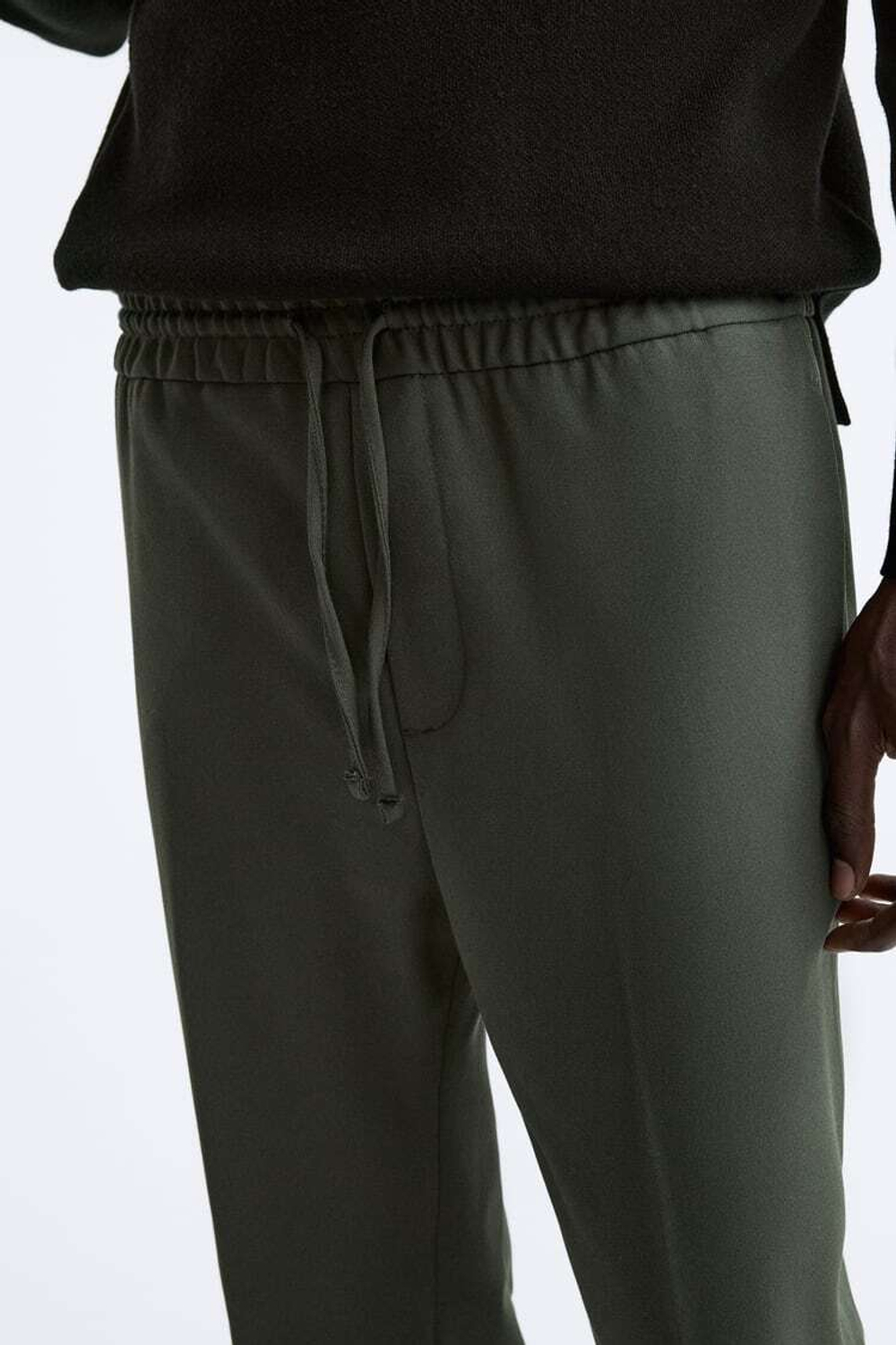 ZARA БРЮКИ-ДЖОГГЕРЫ КОМФОРТНОЙ ПОСАДКИ, ТЕМНО-ЗЕЛЕНЫЙ