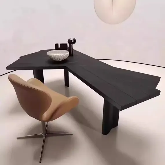 Письменный стол 4618 с ассиметричной столешницей 180х120 см, черный