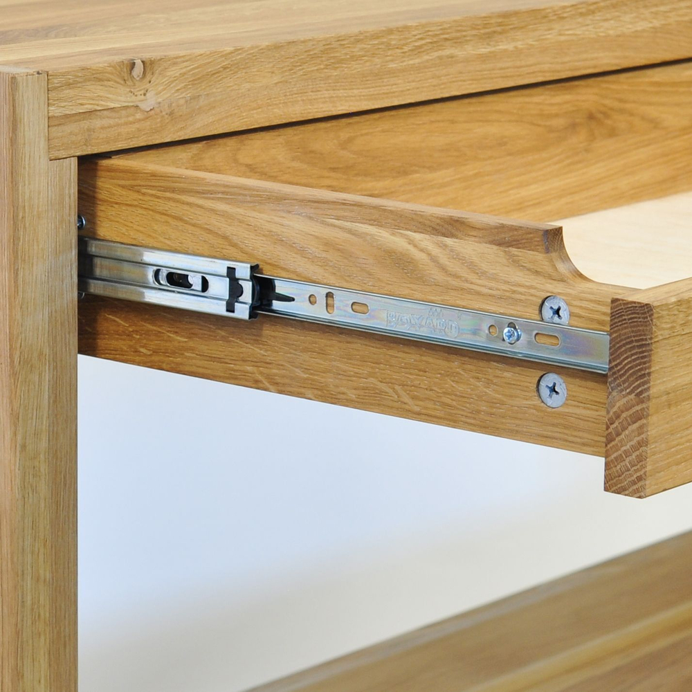 Стол консоль Розенбург из массива дуба с ящиком и полкой