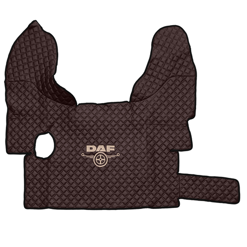 Ковры Daf XF-105 с 2006 года (механика) (экокожа, коричневый, черный кант, бежевая вышивка)