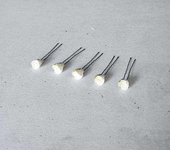 Набор шпилек "Розочки мини" латекс, 5 шт, белые