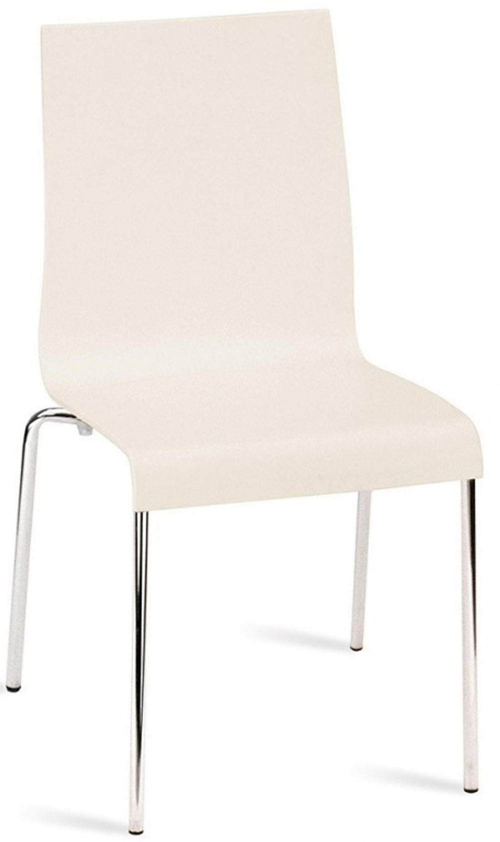 Стул пластиковый Papatya Icon-S, хромированный, слоновая кость