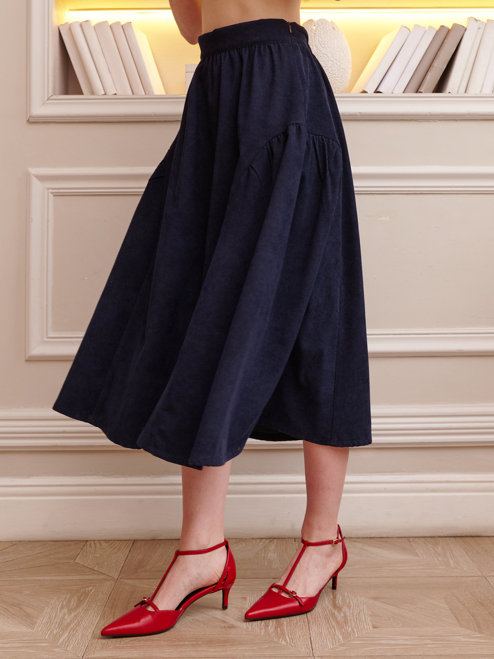 Юбка бохо вельветовая миди