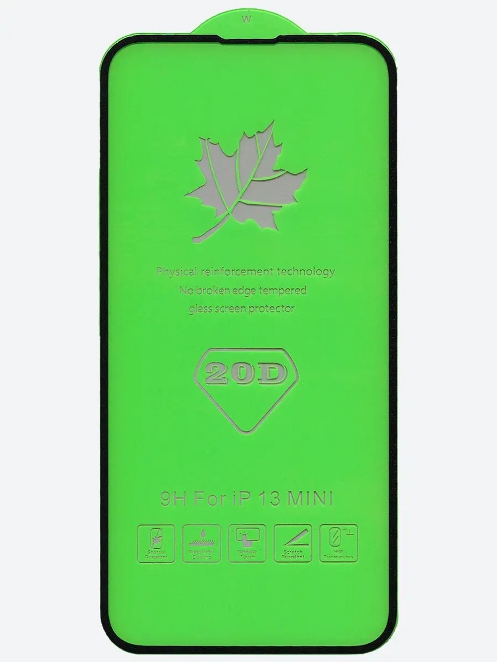 Защитное стекло для Apple iPhone 13 Mini/20D Premium/полный клей, черная рамка
