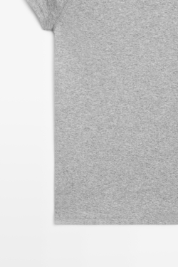 Massimo Dutti Футболка-реглан с коротким рукавом, серый меланж