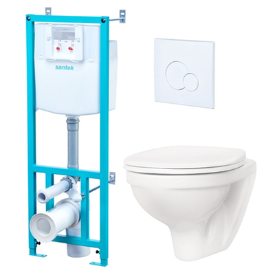 Комплект инсталляции  с подвесным унитазом Santek Бореаль 1.WH30.2.464 с крышкой с микролифтом  ПЭК