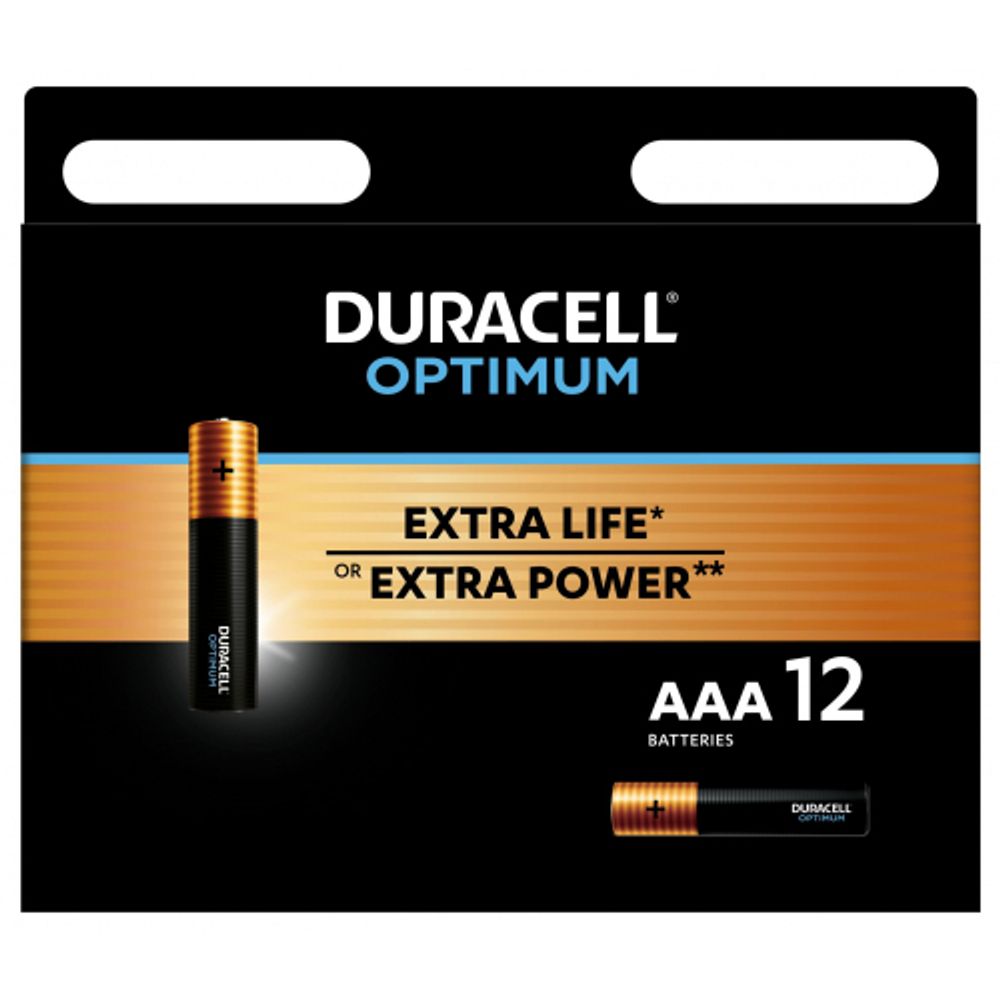 Батарейки Duracell 5014074 ААА алкалиновые 1,5v 12 шт. LR03-12BL Optimum | Батарейки Щелочные (Алкалиновые)