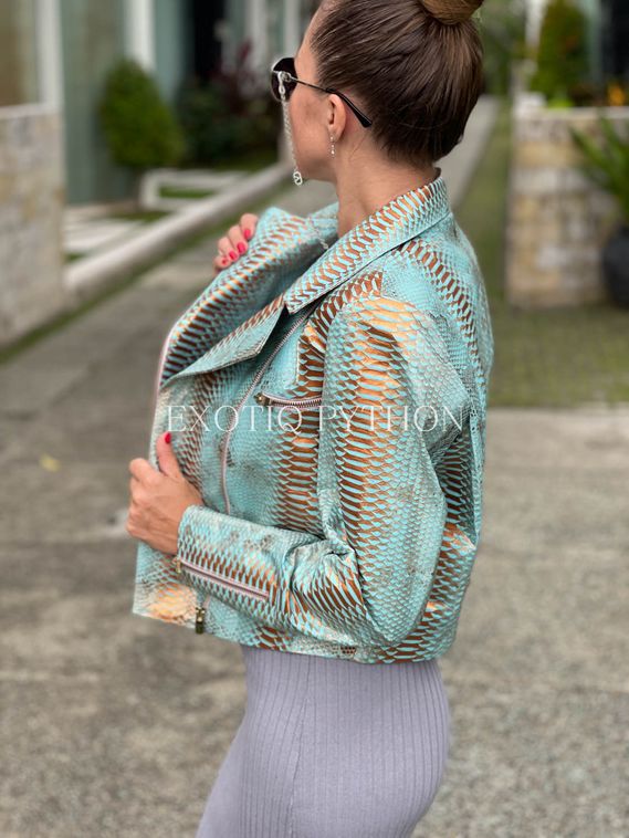 Куртка из кожи питона мульти JT-117