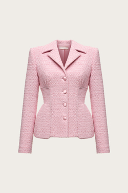 ЖАКЕТ ИЗ РОЗОВОГО ХЛОПКОВОГО ТВИДА