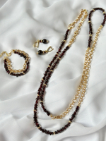 Нить-трансформер из граната, фурнитура золото