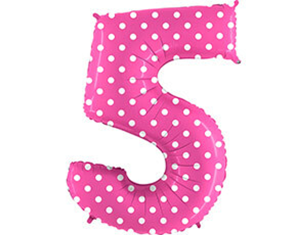 Г ЦИФРА 5  40" Горошек на розовом