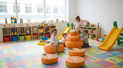 Мягкий игровой пуфик "Мандарин"