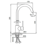 Смеситель для кухни, Frud, с картриджем, чер, R42052-11