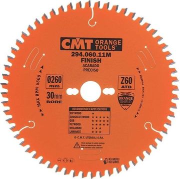 Диск пильный по дереву (260х30х2.5/1.8 мм; Z=60) CMT 294.060.11M