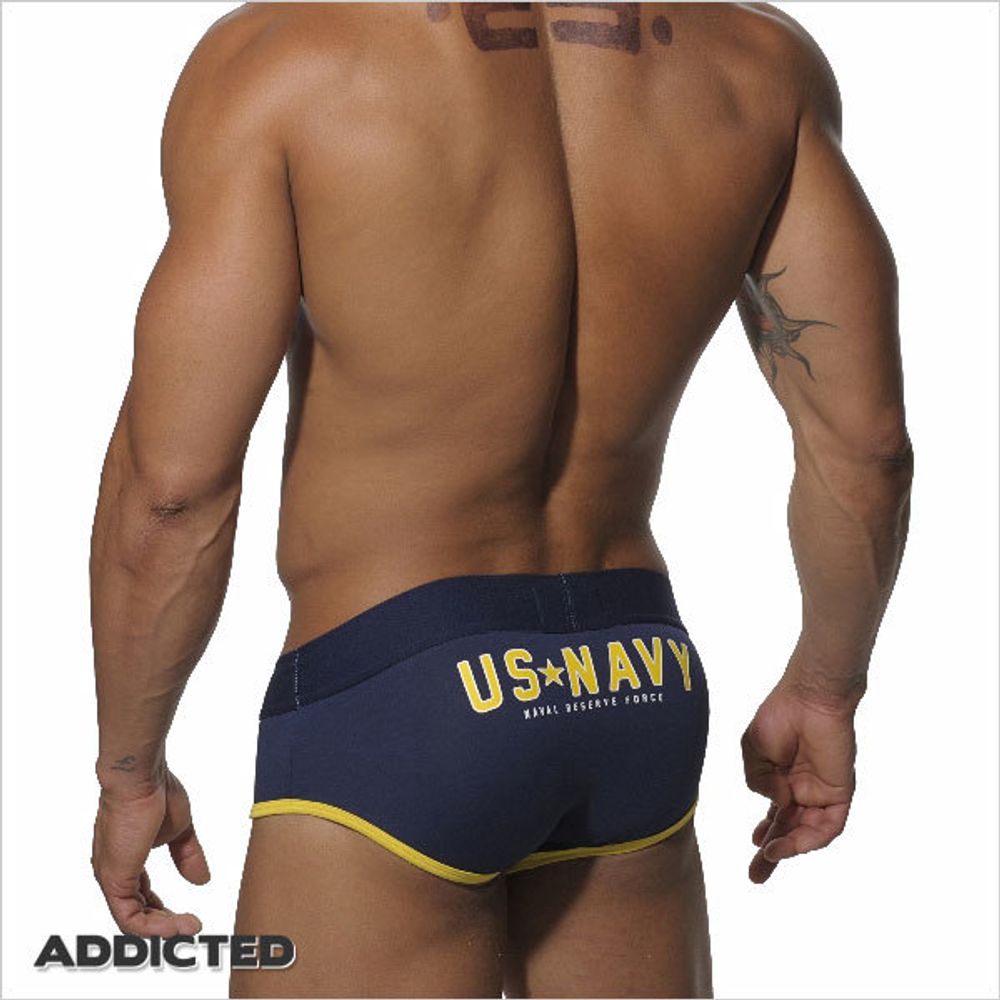 Мужские трусы брифы темно-синие Seobean Addicted US Navy Brief H72