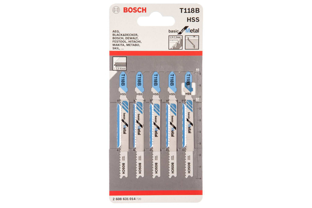 Пилки для лобзика Bosch Basic for Metal T118B HS 5 шт 2608631014