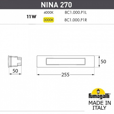 Встраиваемый светильник Fumagalli Nina 8C1.000.000.BYP1L