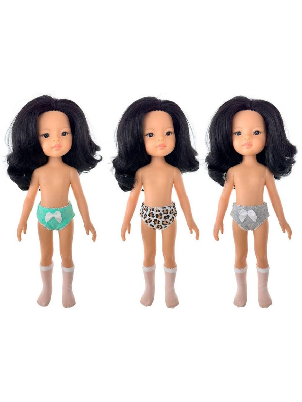 Набор из 3 трусиков и белые гольфы для кукол Paola Reina 32 см (976)