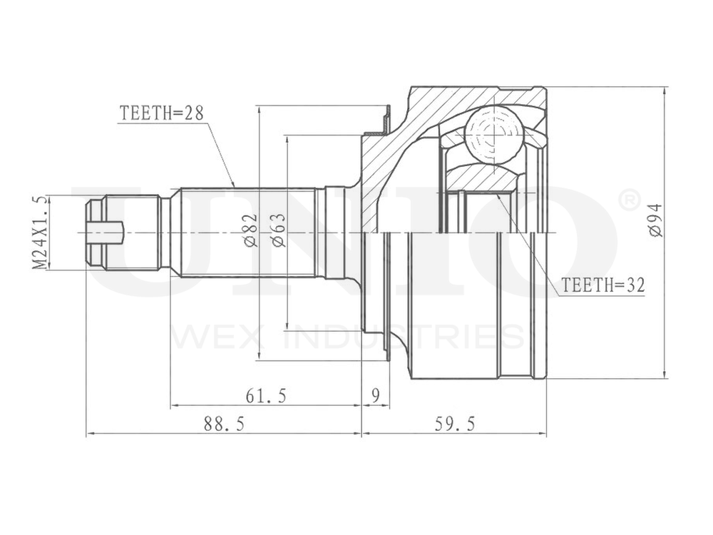 ШРУС внешний UNIO CVJ-20274