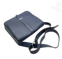 Сумка через плечо Hermes вертикальный мессенджер темно-синяя