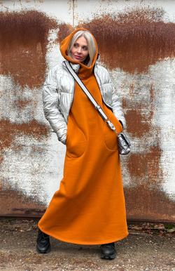 Платье Assassin /горчица / начес